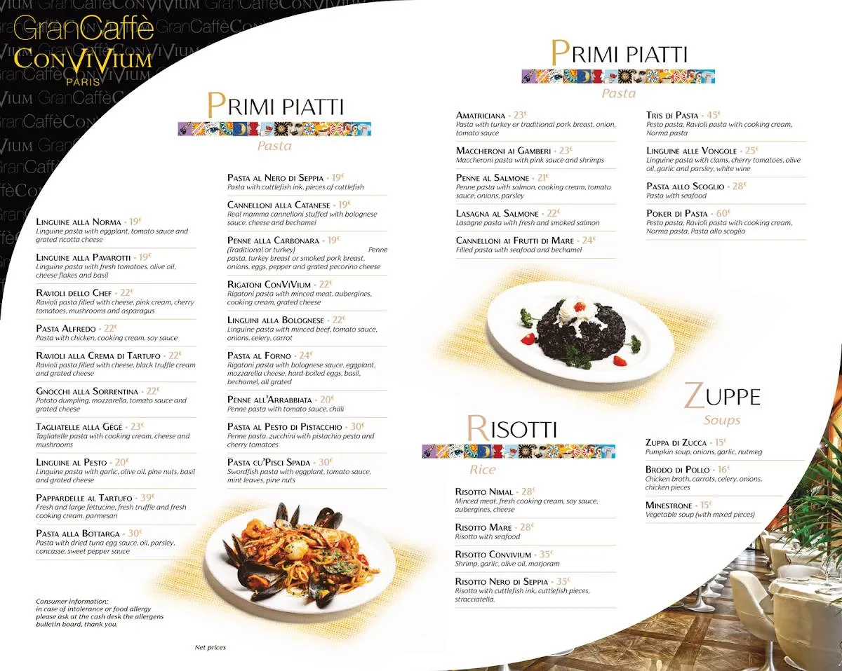 Menu, pages 9–10