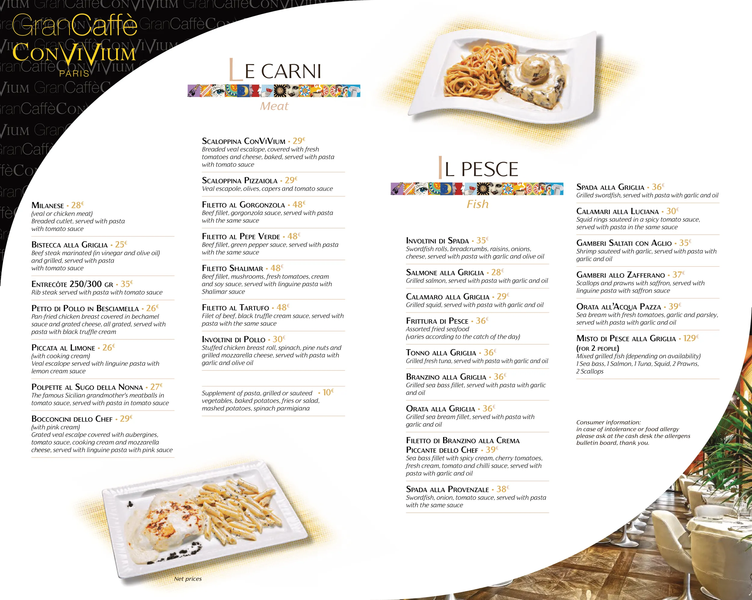Menu, pages 11–12