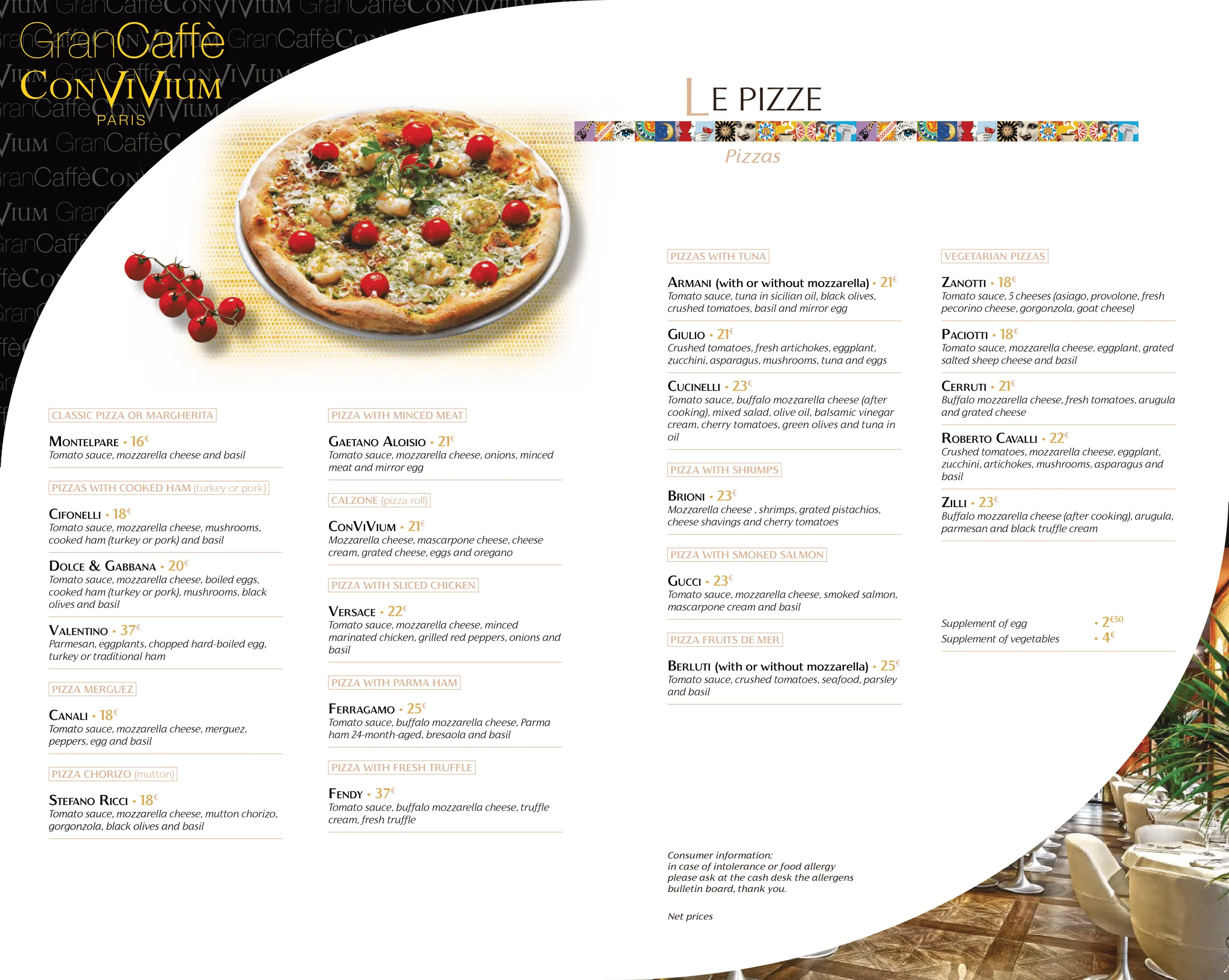 Menu, pages 13–14