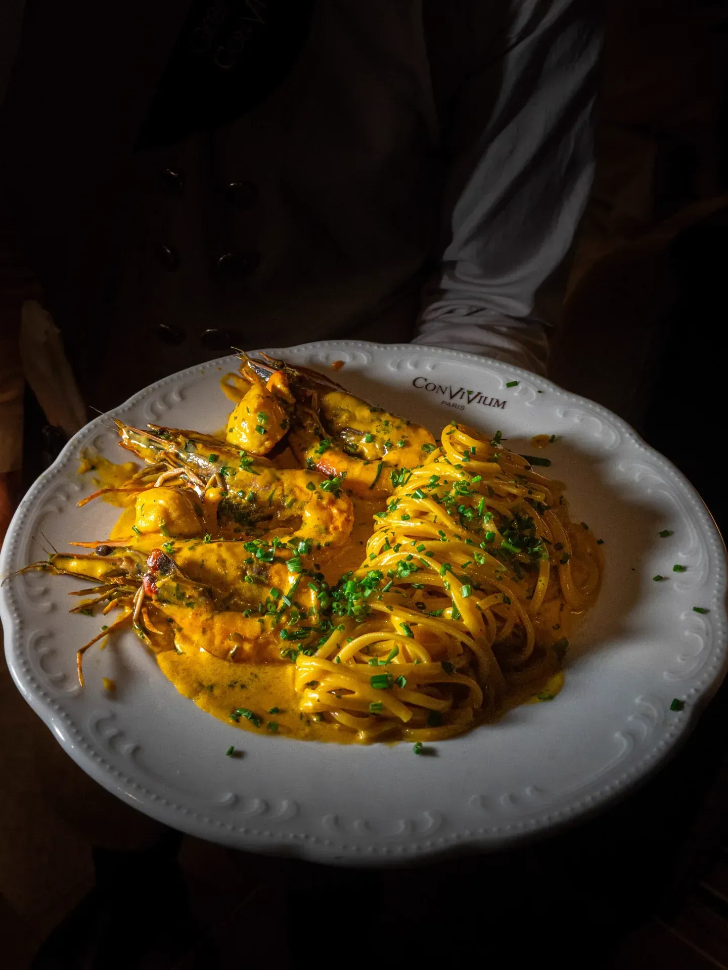 Linguine aux gambas et safran